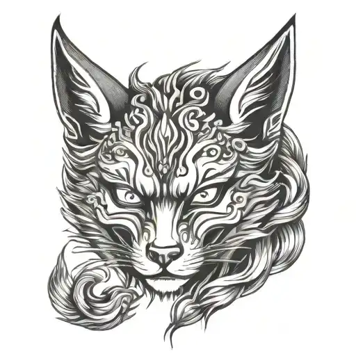 Japanese Moon Kitsune Mask