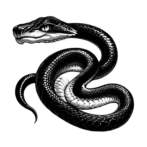 Black Snake Around Neck Tattoo Design Inspired