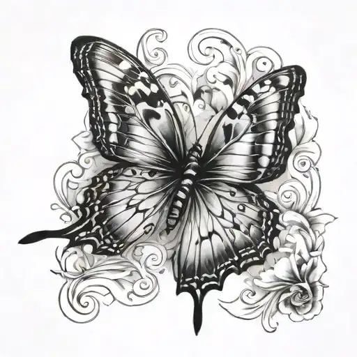 Black And Gray Butterfly Emerging