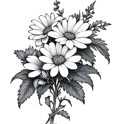Larkspur And Chrysanthemum