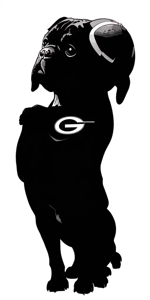 Family And A Pug Watching Georgia Football