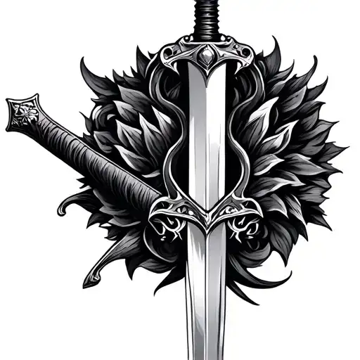 Create Me An Exotic Gothic Style Sword Piercing A School Tattoo Design