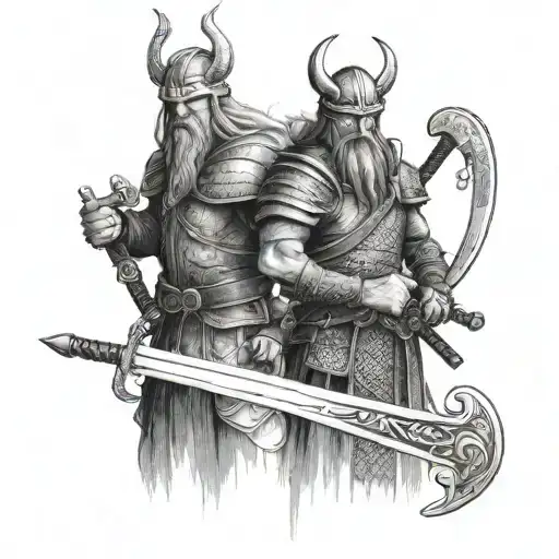 Viking Sword Samurai Sword Knight Sword Side By Side