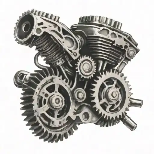 Motorcycle Engine With Gears