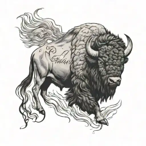 Buffalo With Words Charge The Storm