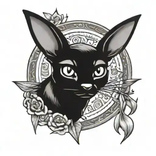 Umbreon Black And Grey Sailor Jerry Trad