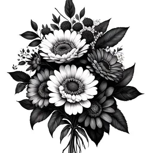 August December March Birth Flower Bouquet