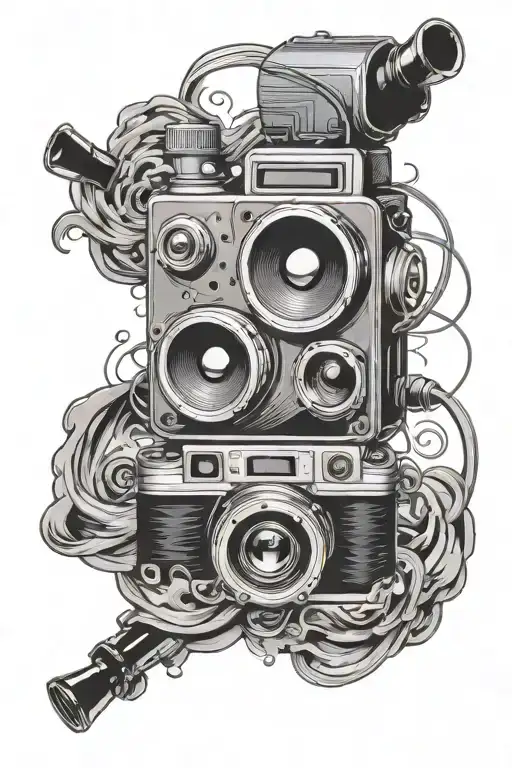 Camera With Speakers Blasting Music Waves