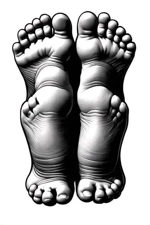 Tattoo Baby Feet Four Of Them On Up And Down Symbol