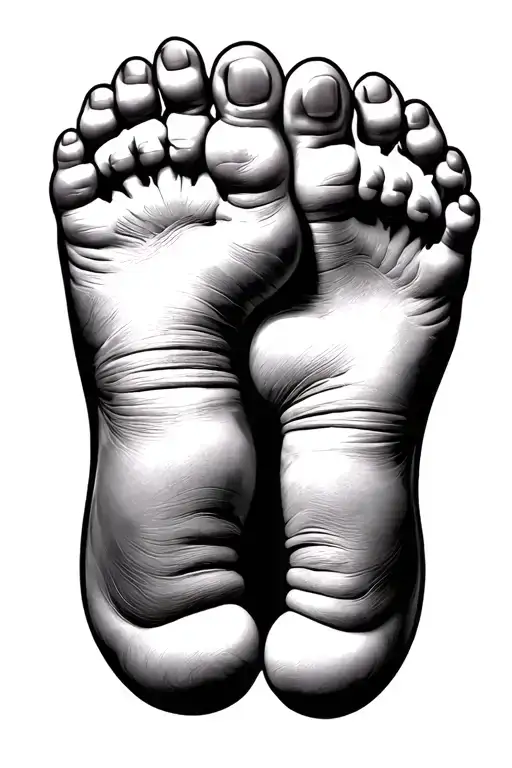 Tattoo Baby Feet Four Of Them On Up And Down Symbol