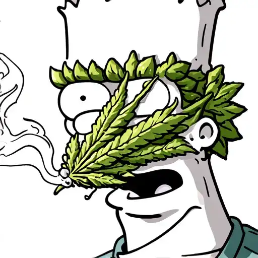 Bart Simpson Smoking Weed