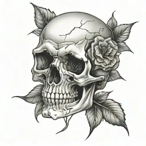 Skull And Rose Realism