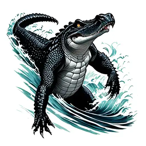 Crocodile In Surf Table
