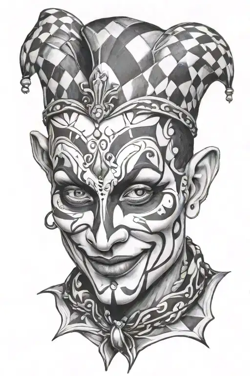 Harlequin Full Face With A Smile