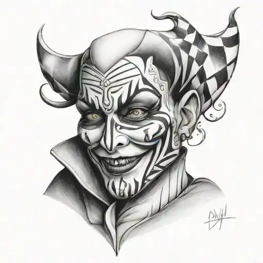 Harlequin Full Face With A Smile