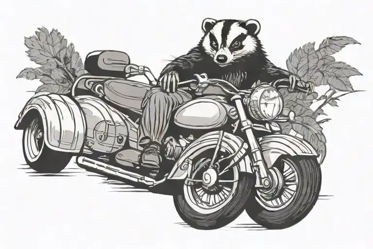 Badger Riding A Moped Driving