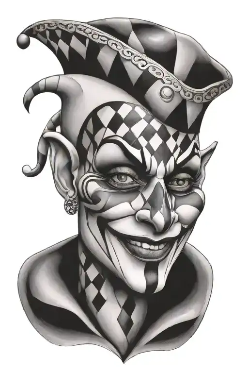 Harlequin Full Face With A Smile