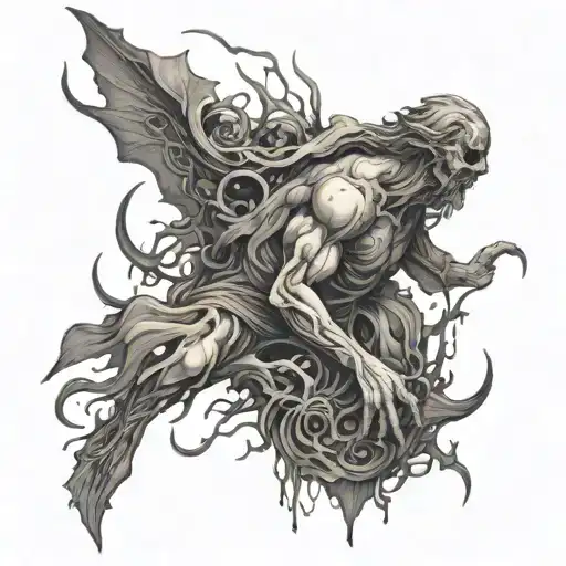 The Soul Tries To Escape From The Ocean Of Blood And Abstraction