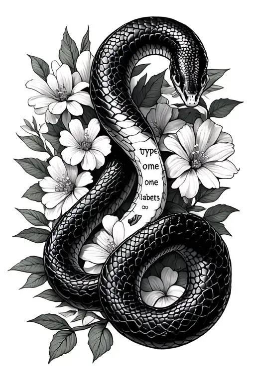 A Snake On A Bed Of Flowers And On The Snakes Body Its Says Type One Diabetes