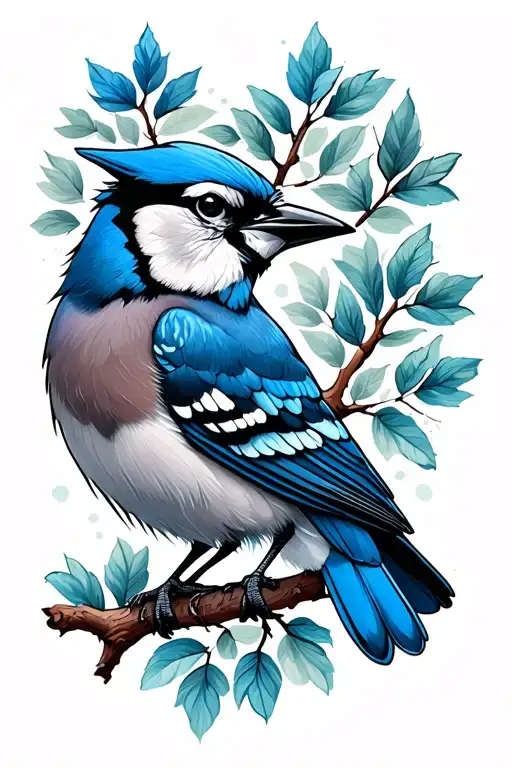 Blue Jay In Trees
