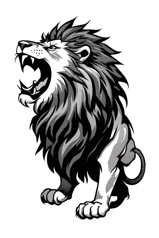Lion Roaring Fiercely