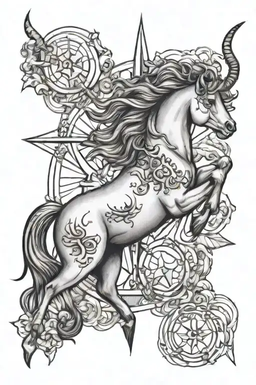 Sagittarius Zodiac Sign With Small Taurus Zodiac Sign