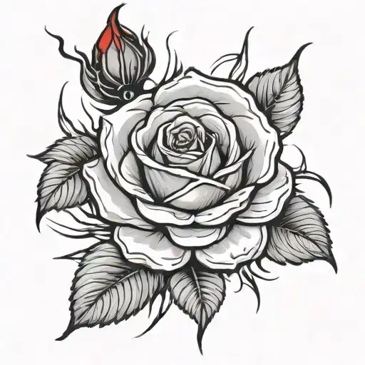 Red Rose With Lightning