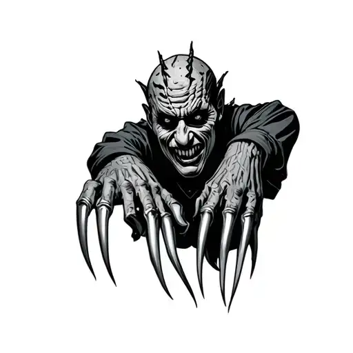 Freddy Krueger Scary Showing Claws All Black