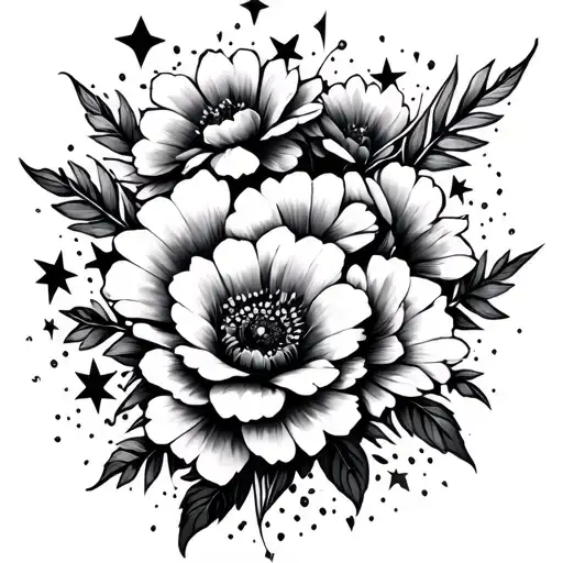 Flowers And Stars Exploding