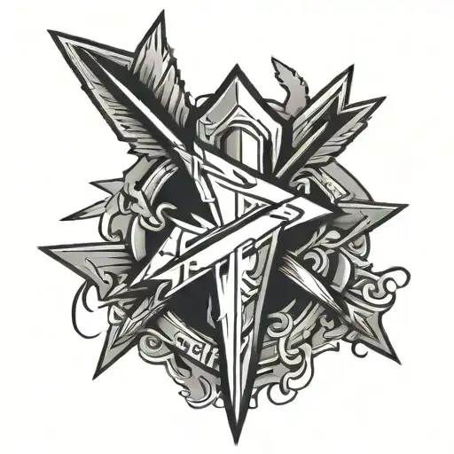 Neck Tattoo With Arrow Signs In Graffiti Style