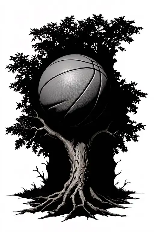 Basketball And Life Tree Branch