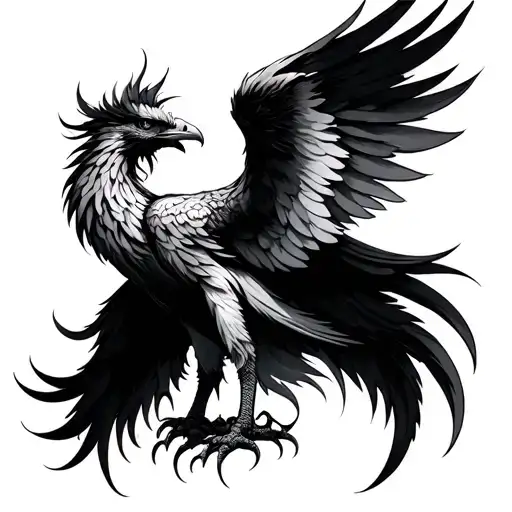 Phoenix With Color Acents On For Arm Half Sleeve