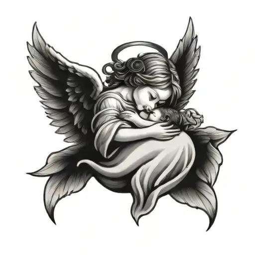 Holding An Angel Baby Girl Tattoo Miscarriage