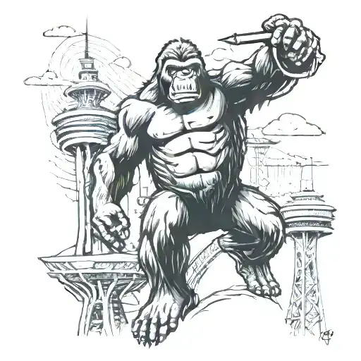 King Kong On The Space Needle