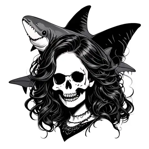 Skull And Sharks Girl