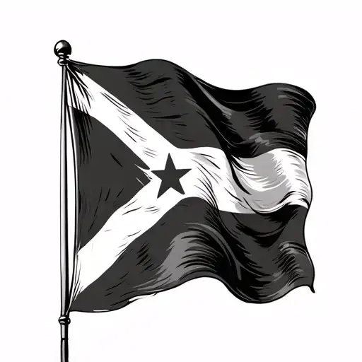 Cuban Flag With Blood