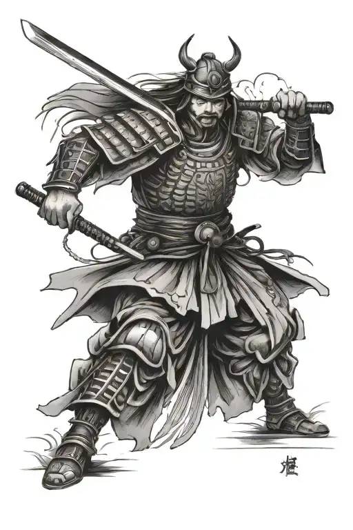 Samurai Warrior And Japanese Dojo