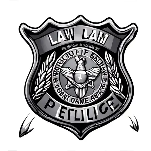 Law Enforcement Badge Intertwined With Elements