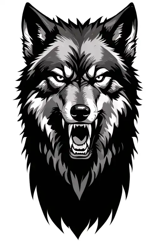 Angry Wolf Looking Forward