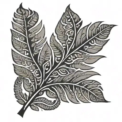 Fern Leaf With Maori Design