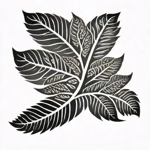 Silver Fern Leaf With Maori Design