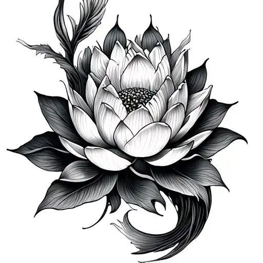 Koi Fish Transform Into A Lotus Flower Bouquet
