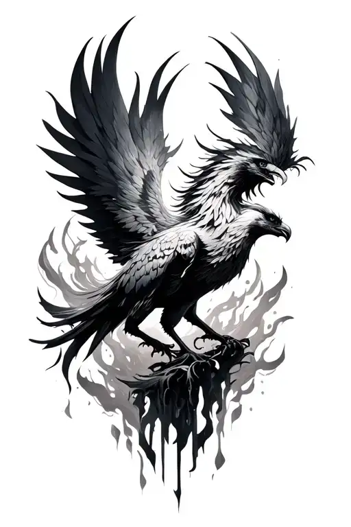 Phoenix Rising Out Of Dieing Female