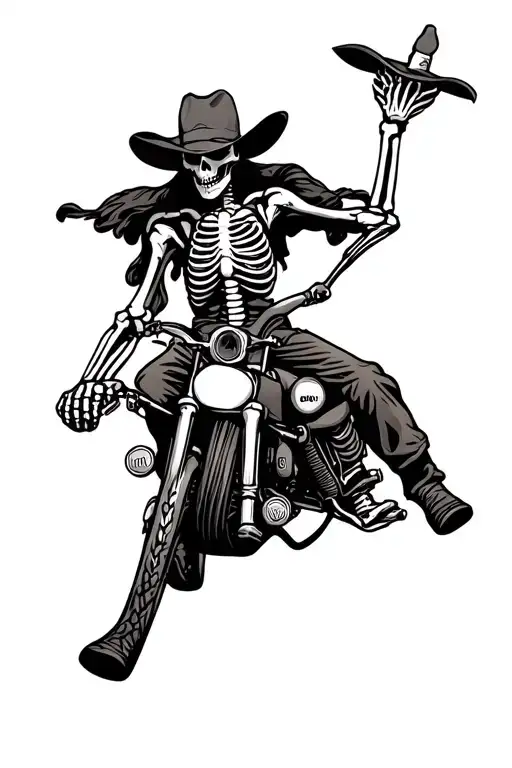 Skeleton Cowboy Riding