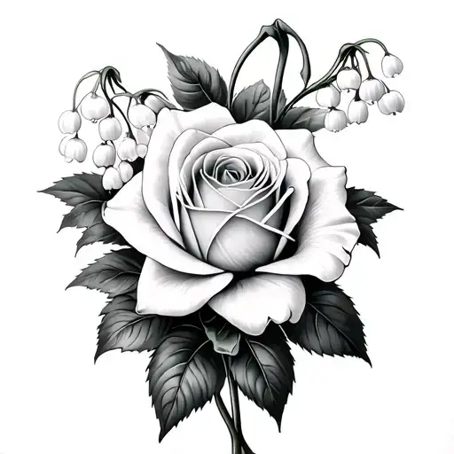 Lily Of The Valley And Rose