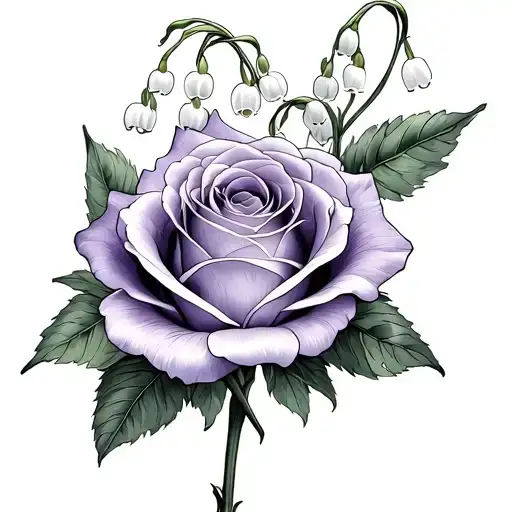 Lily Of The Valley And Rose And Violet Flower