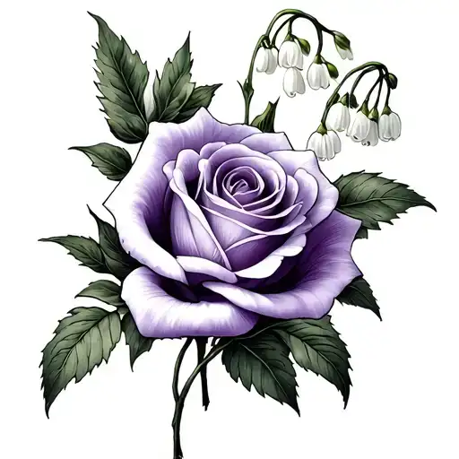 Lily Of The Valley And Rose And Violet Flower
