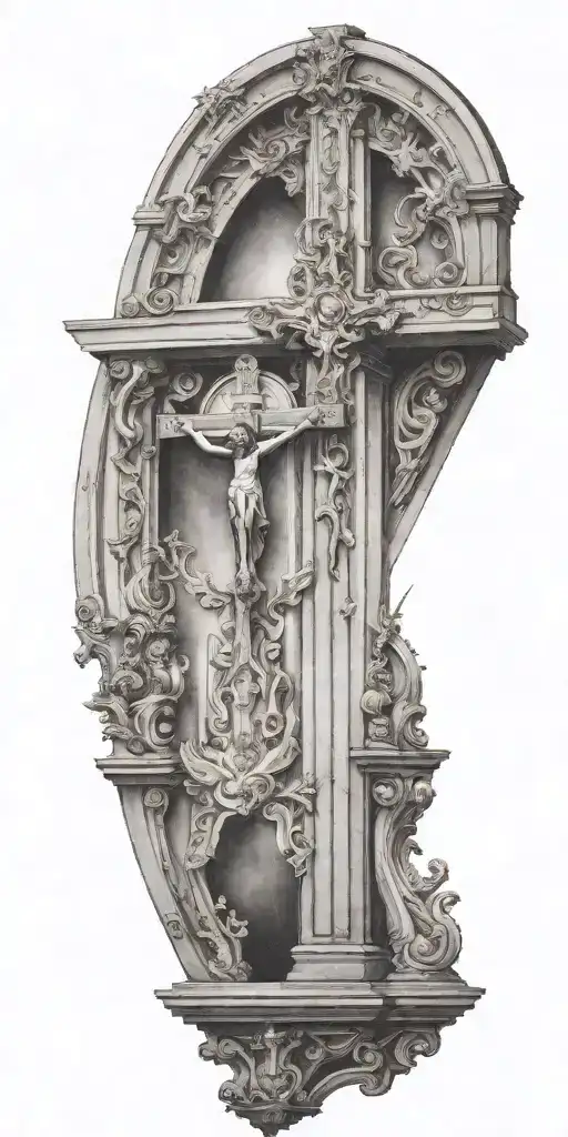 The Inside Of A Catholic Church With An Upside Down Cross