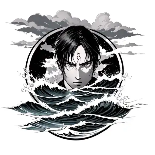 Attack On Titan Themed Arm Sleeve Incorporating The Sea