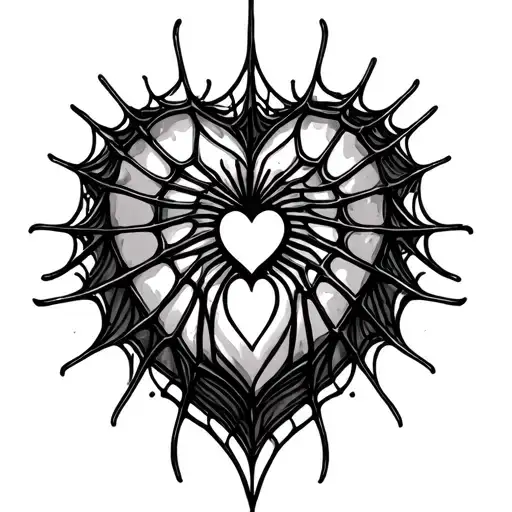 Spider Web With Heart
